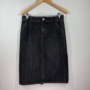 Women's‎ Gap Jeans Black Denim Blue Jean Skirt Size 6